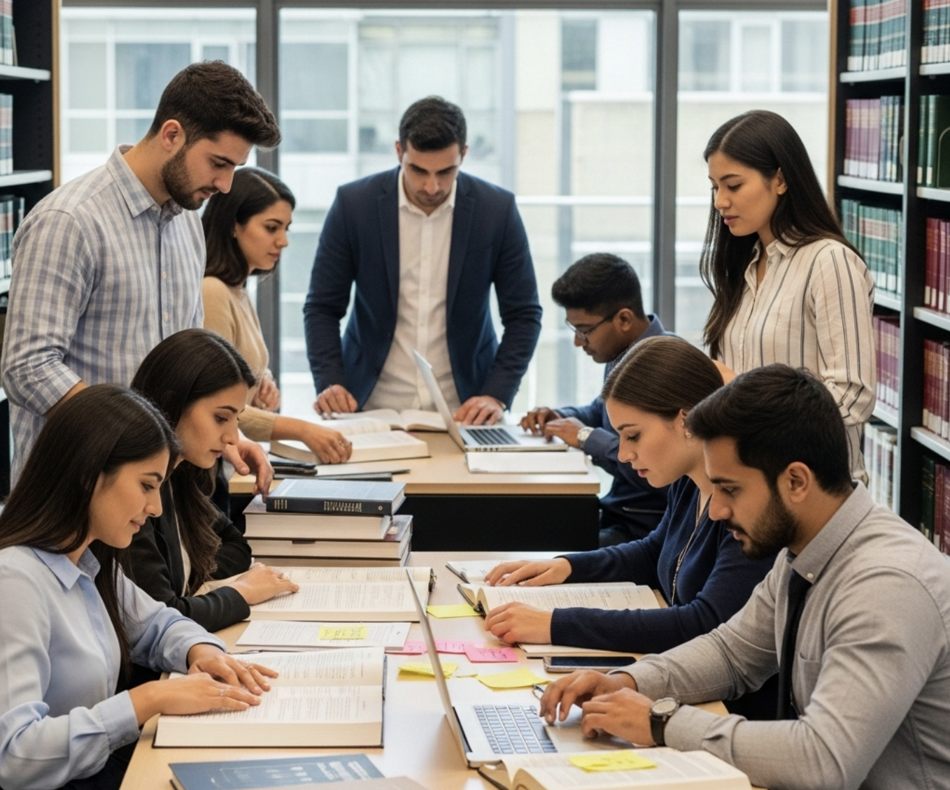 Law students studying